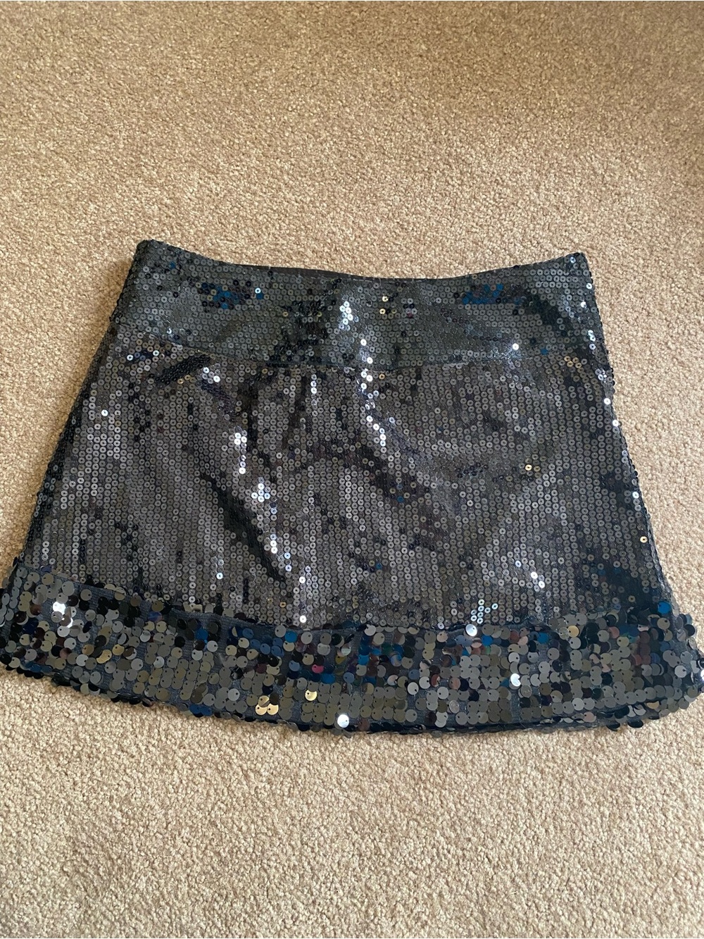 Black Sequin Mini Skirt